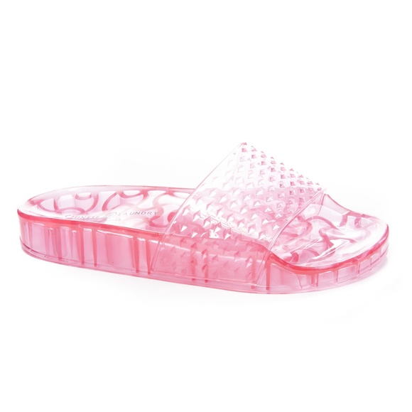 NEW Chinese Laundry Glow Up Pool Slide PVC Pink 7 NIB Sandal Plastic Jelly Clear - Picture 1 of 14